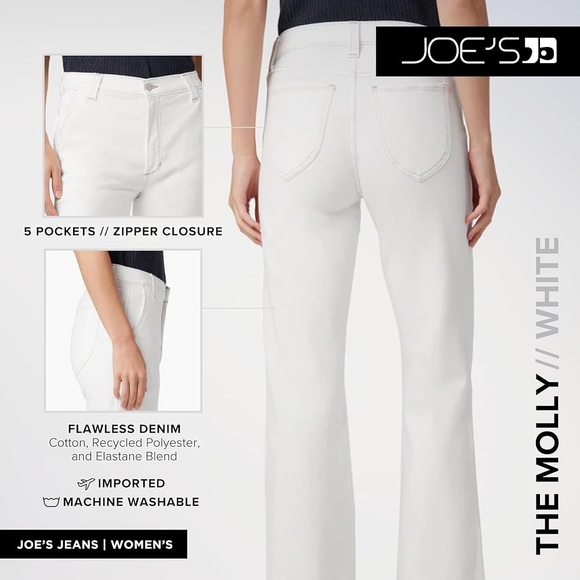 NWT $188 Joe’s Jeans WHITE The Molly high rise flare (bin 46) - Picture 3 of 10